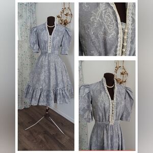 Vintage 70s Western Prairie Dress Cowgirl Cottagecore S-M